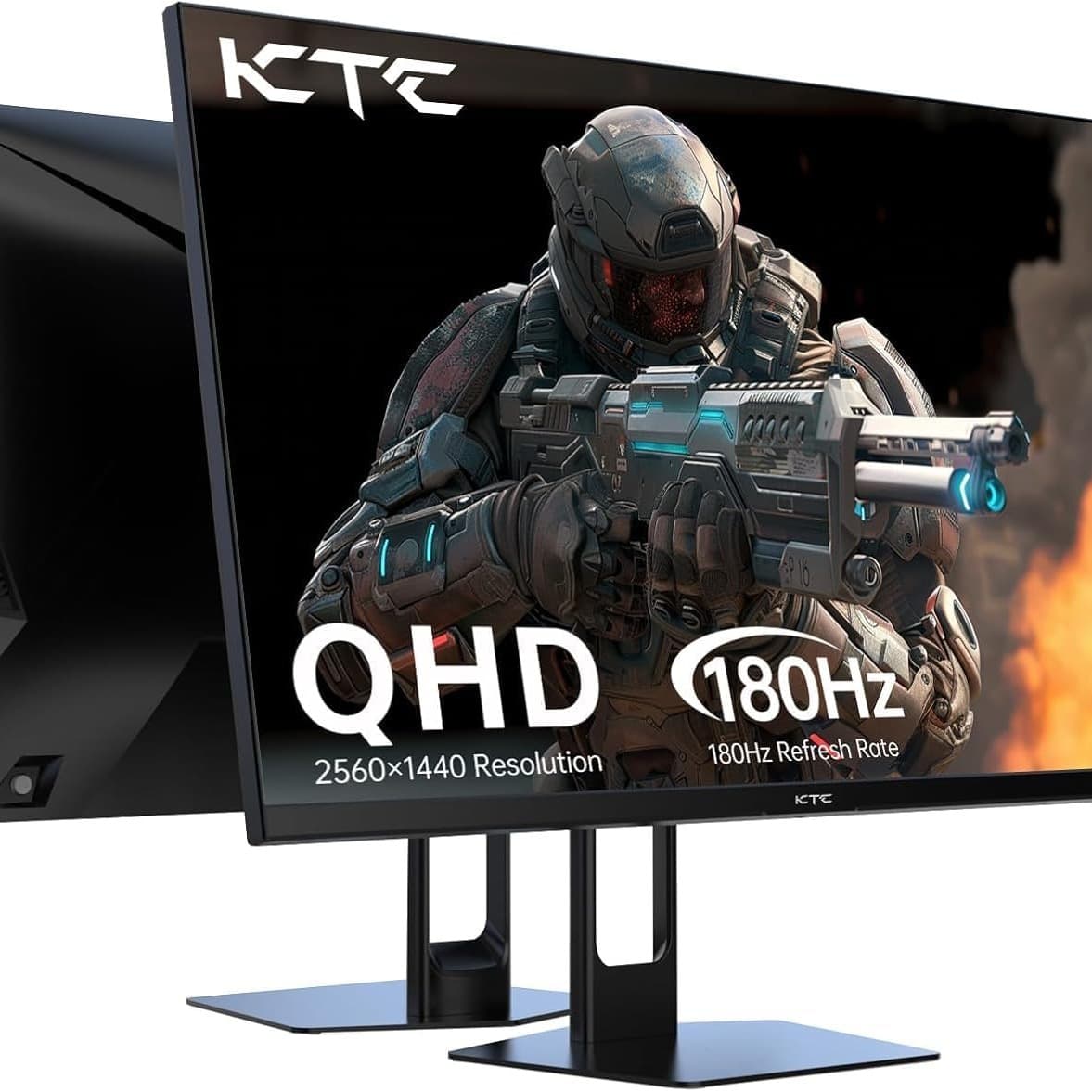KTC 27 Inch QHD Gaming Monitor, 2K 180Hz 1ms Fast IPS Computer Monitor, HDR 1440P with Adaptive Sync, HDMI Displayport, Tilt Adjustment, VESA Compatible,H27T22C - 1
