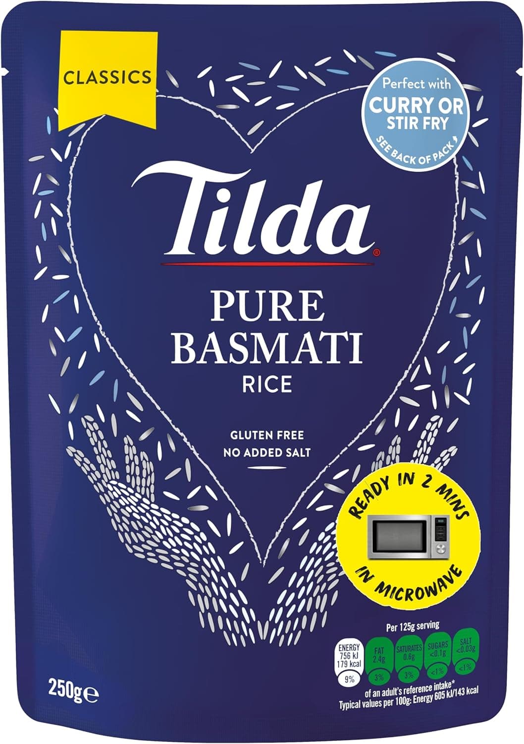 TILDA PURE STEAMED BASMATI RICE (6x250g) - 1