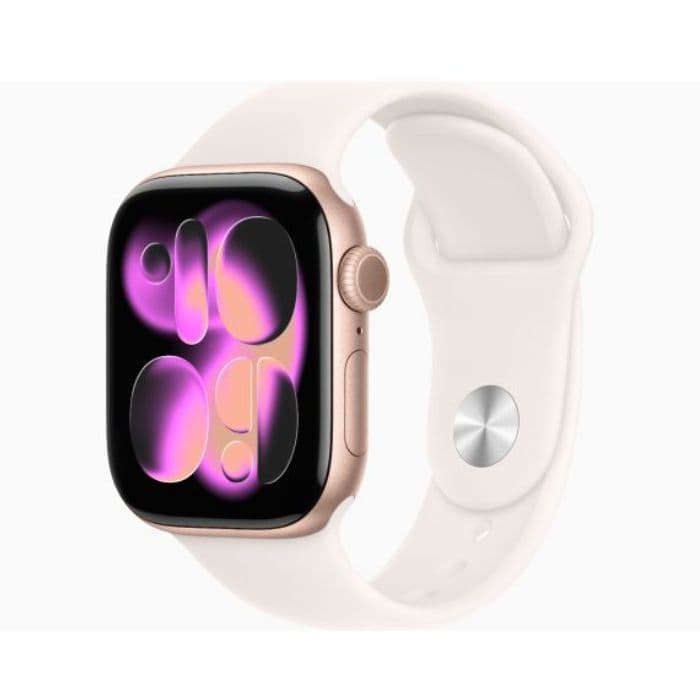 Apple Watch Series 11, GPS + Cellular, 46mm, Rose Gold Aluminum Case with Light Blush Sport Band - 1