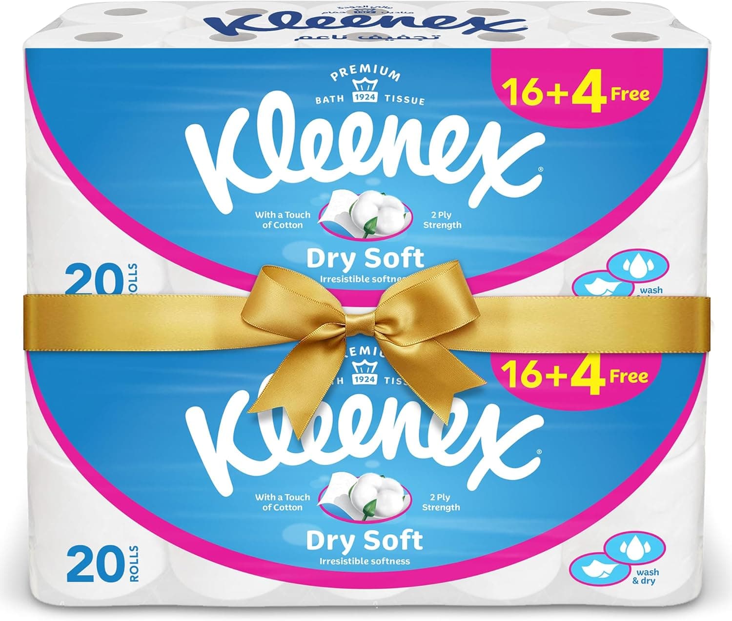 Kleenex Dry Soft Toilet Tissue Paper, 2 PLY, 40 Rolls x 200 Sheets, Embossed Bathroom Tissue with a Touch Of Cotton - 1