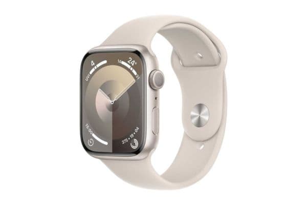 Apple Watch Series 9 GPS 45mm, Starlight, Aluminum Case, with Starlight Sport Band - 1