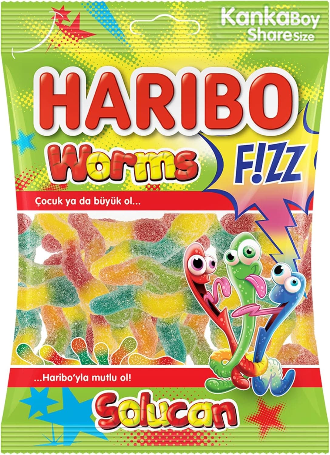 HARIBO FIZZ WORM 24X70G - 1