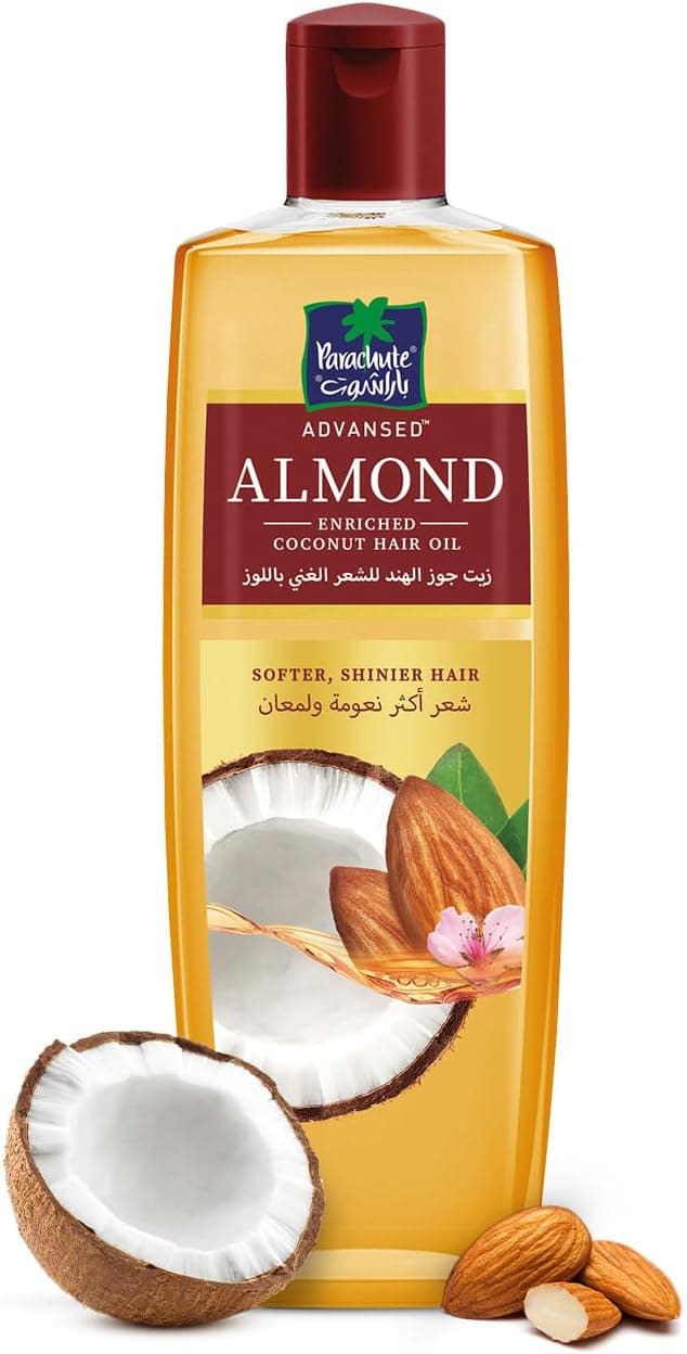 Parachute Advansed Almond Enriched Coconut Hair Oil|For Soft & Silky Hair | Boosts Shine & Softness | No Parabens & Silicones| All Hair Types | 300ml, Brown - 1