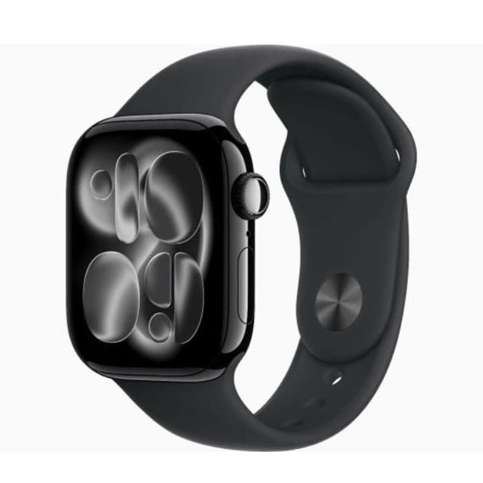 Apple Watch Series 11, GPS + Cellular, 46mm, Jet Black Aluminum Case with Black Sport Band - 1