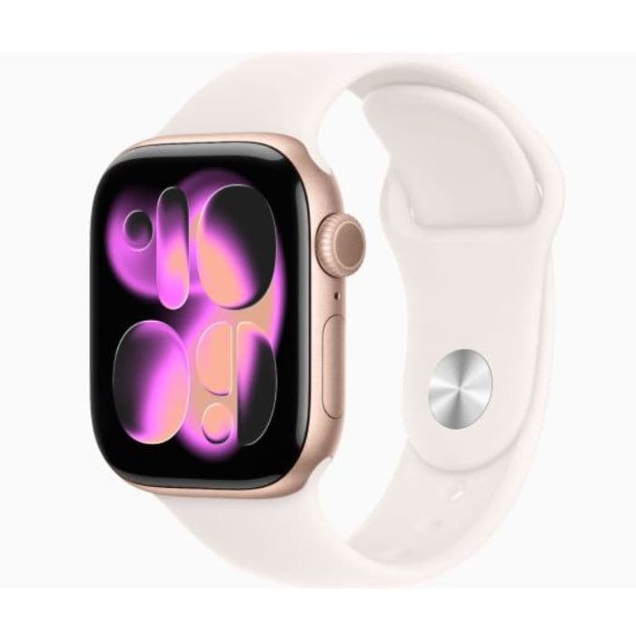 Apple Watch Series 11, GPS + Cellular, 42mm, Rose Gold Aluminum Case with Light Blush Sport Band - 1