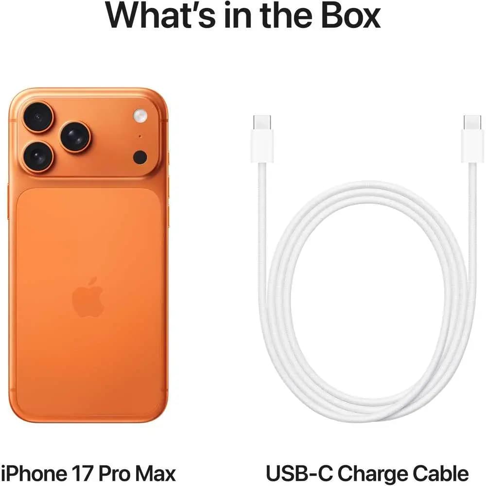 Apple iPhone 17 Pro Max, 6.9 Inch, 256GB, 12GB, Cosmic Orange 1 sim 1 esim Hong Kong, Non Active - 6