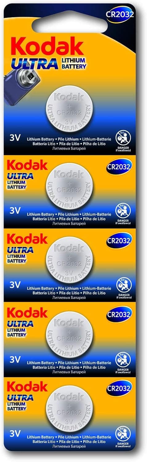 KODAK CR 2032 Lithium Coin Battery- Pack of 5 Batteries - 1