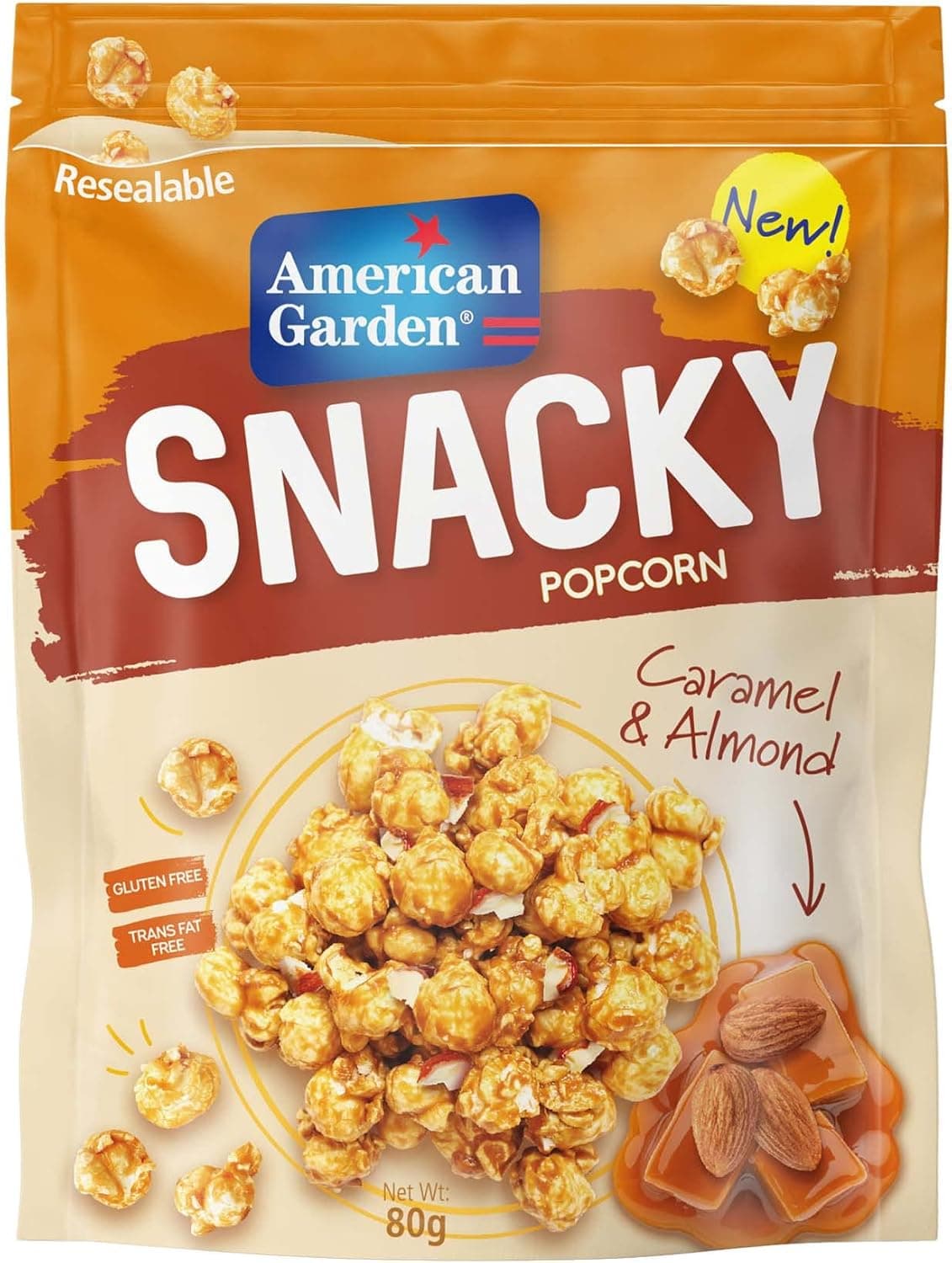 AG RTE POPCORN CARAMEL&ALMOND 12X80G - 1
