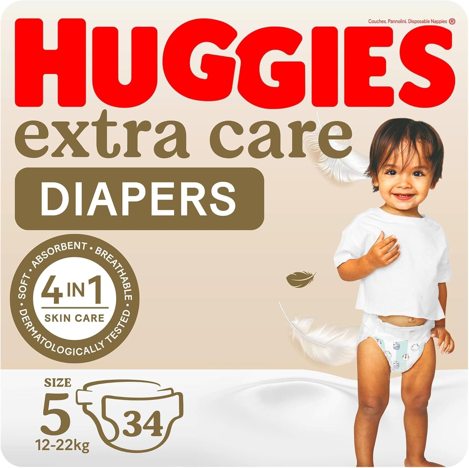 Huggies Extra Care, Size 5, 12 -22 kg, Value Pack, 34 Diapers - 1