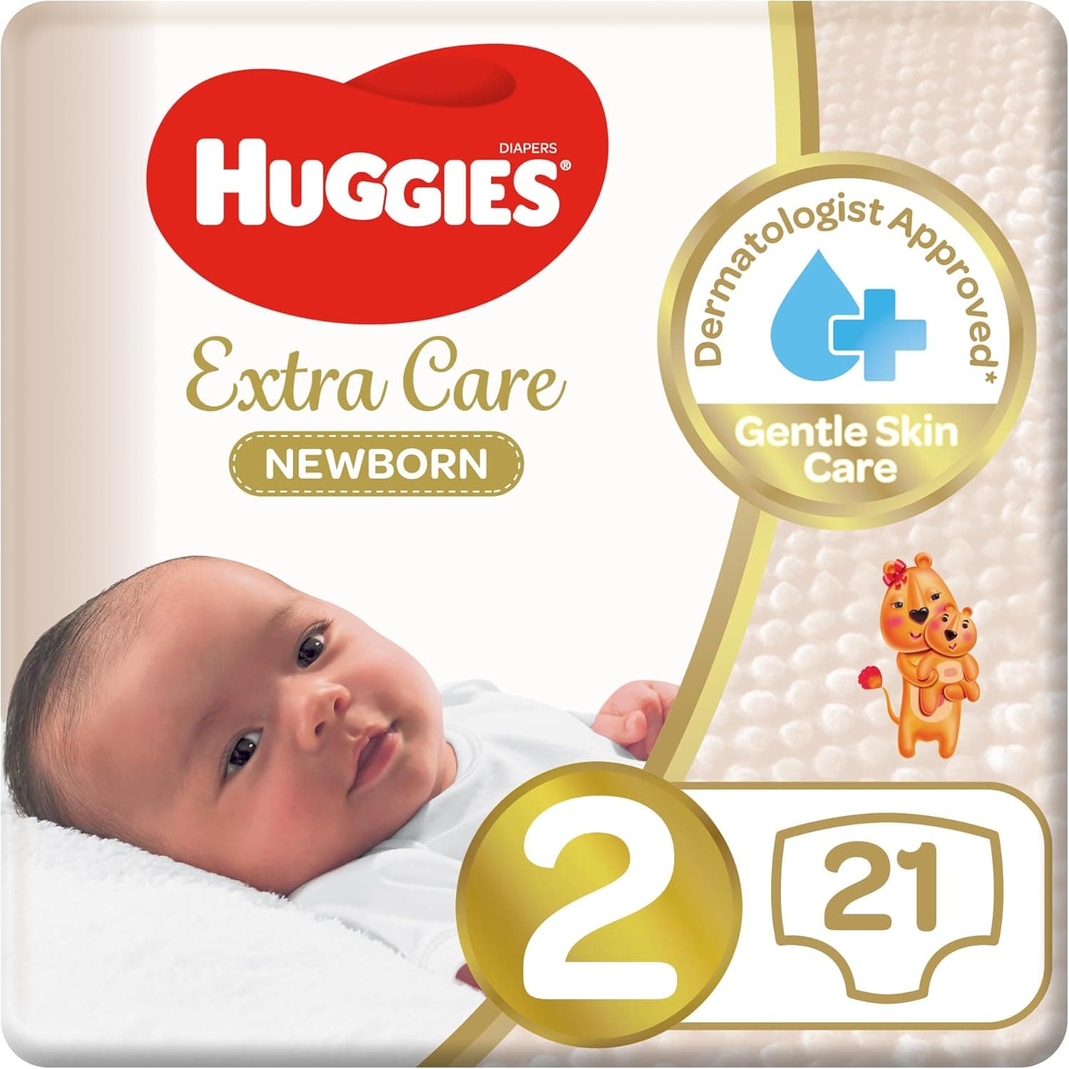 Huggies Extra Care Newborn, Size 2, 4 - 6 kg, Carry Pack, 21 Diapers - 1