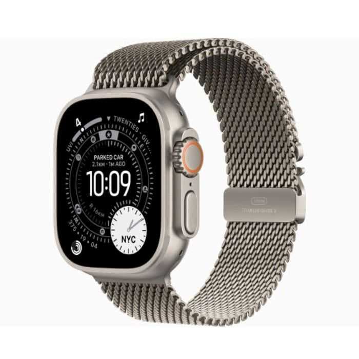 Apple Watch Ultra 3, GPS + Cellular, 49mm, Natural Titanium Case with Natural Titanium Milanese Loop - 1