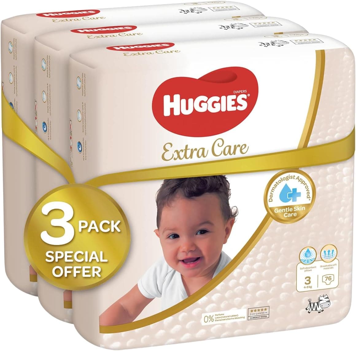Huggies Extra Care, Size 3, 4 - 9 kg, Super Mega Pack, 228 Diapers - 1