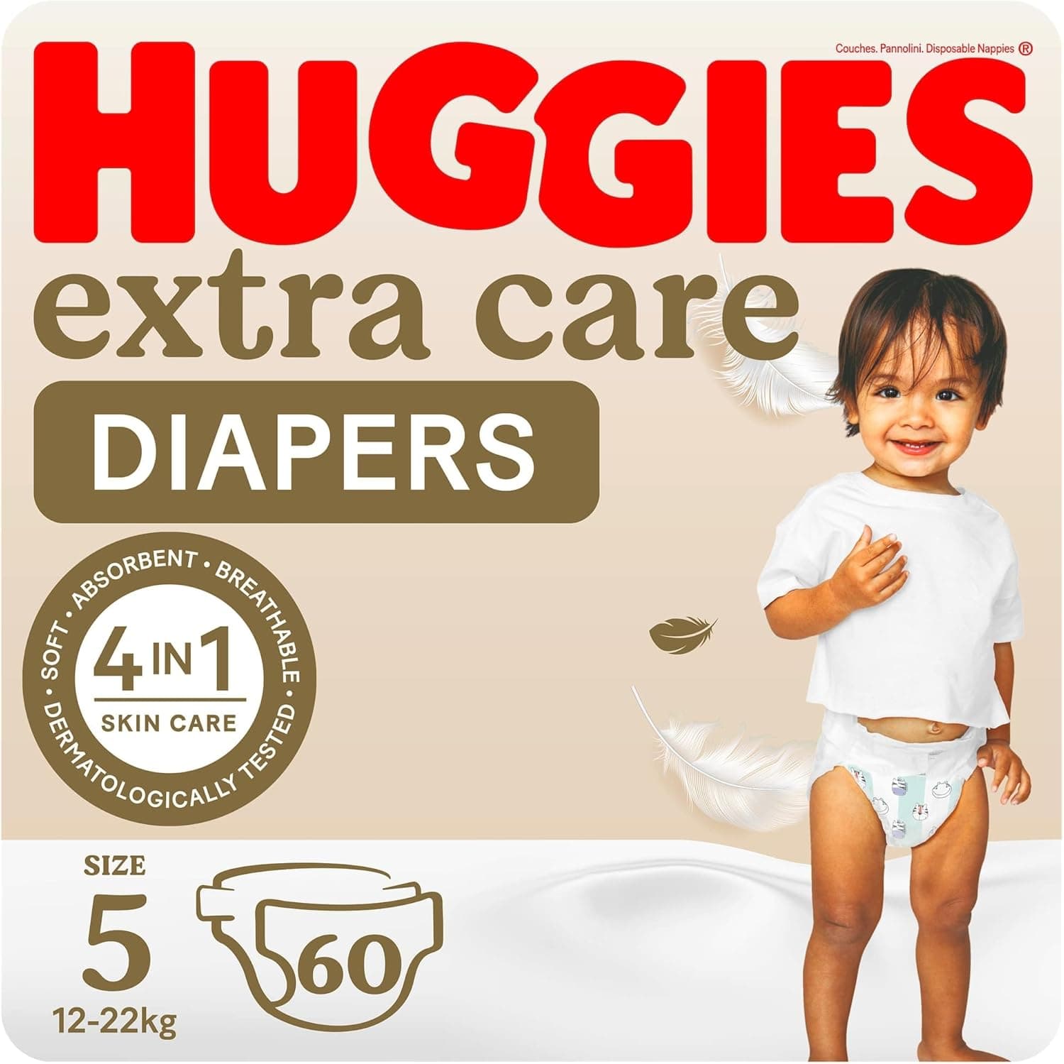 Huggies Extra Care, Size 5, 12 -22 kg, Jumbo Pack, 60 Diapers - 1