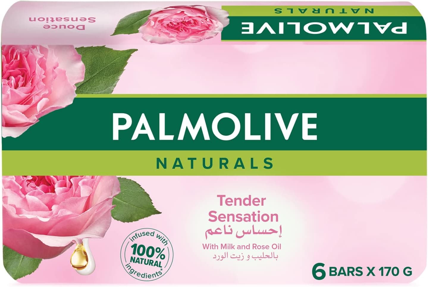 PALMOLIVE NATURALS SOAP MILK & ROSE 170G 5+1 FREE - 1