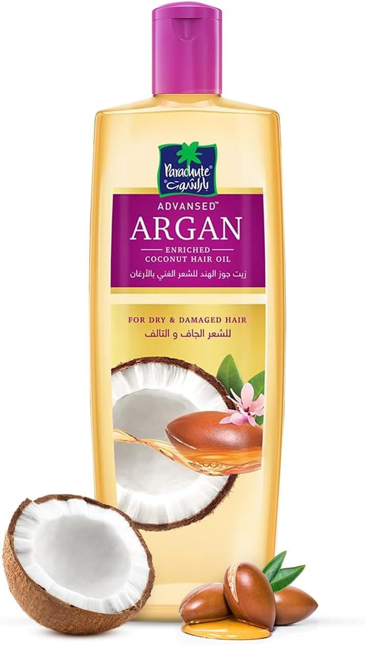 Parachute Advansed Argan Enriched Coconut Hair Oil| Repairs Dry & Damaged Hair | Strengthens Hair & Boosts Shine | Controls Frizz | No Parabens & Silicones | 200 Ml, Golden - 1