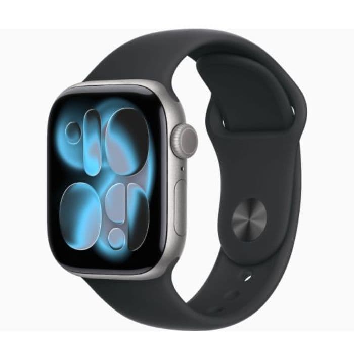 Apple Watch Series 11, GPS + Cellular, 46mm, Space Gray Aluminum Case with Black Sport Band - 1