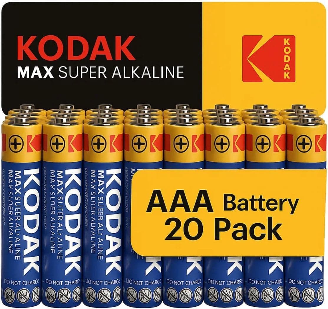 KODAK | AAA Batteries | Triple A | Disposable Household Alkaline | 1.5V | 20 Pack - 1