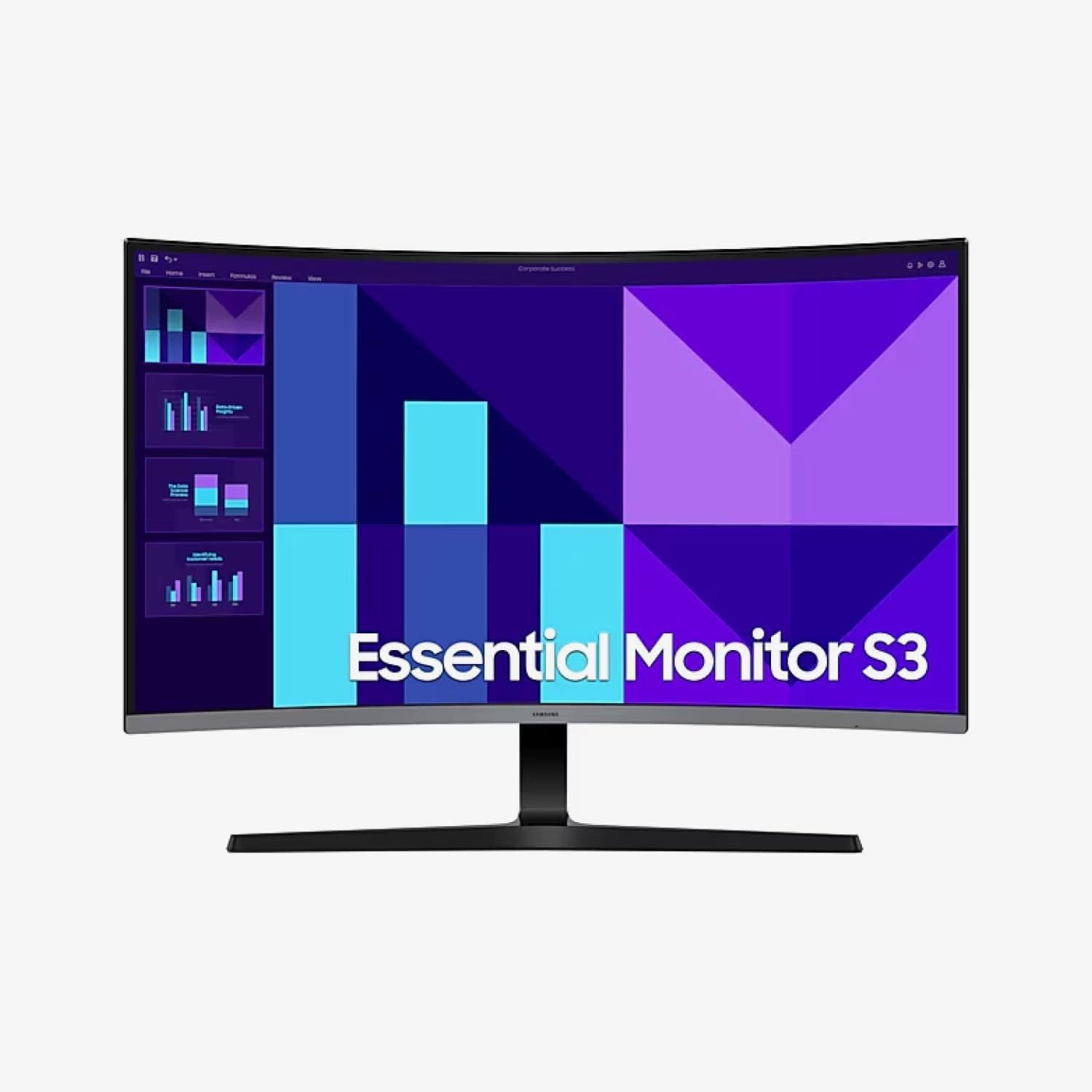 Samsung 32" Essential S3 Curved Full HD Monitor, 1500R Curved Screen, 100Hz Refresh Rate, Response Time 4(GTG) Game Mode, Eye Saver Mode - LS32D392GAMXUE - 1