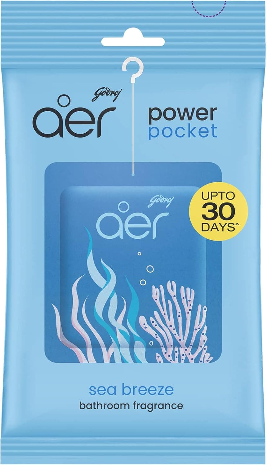 Godrej Aer Power Pocket Bathroom Fragrance - Sea Breeze - 1