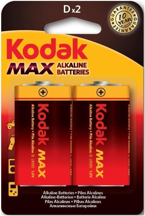 KODAK | D Cell Batteries | Disposable Household Alkaline LR20 | 1.5V | 2 Pack - 1