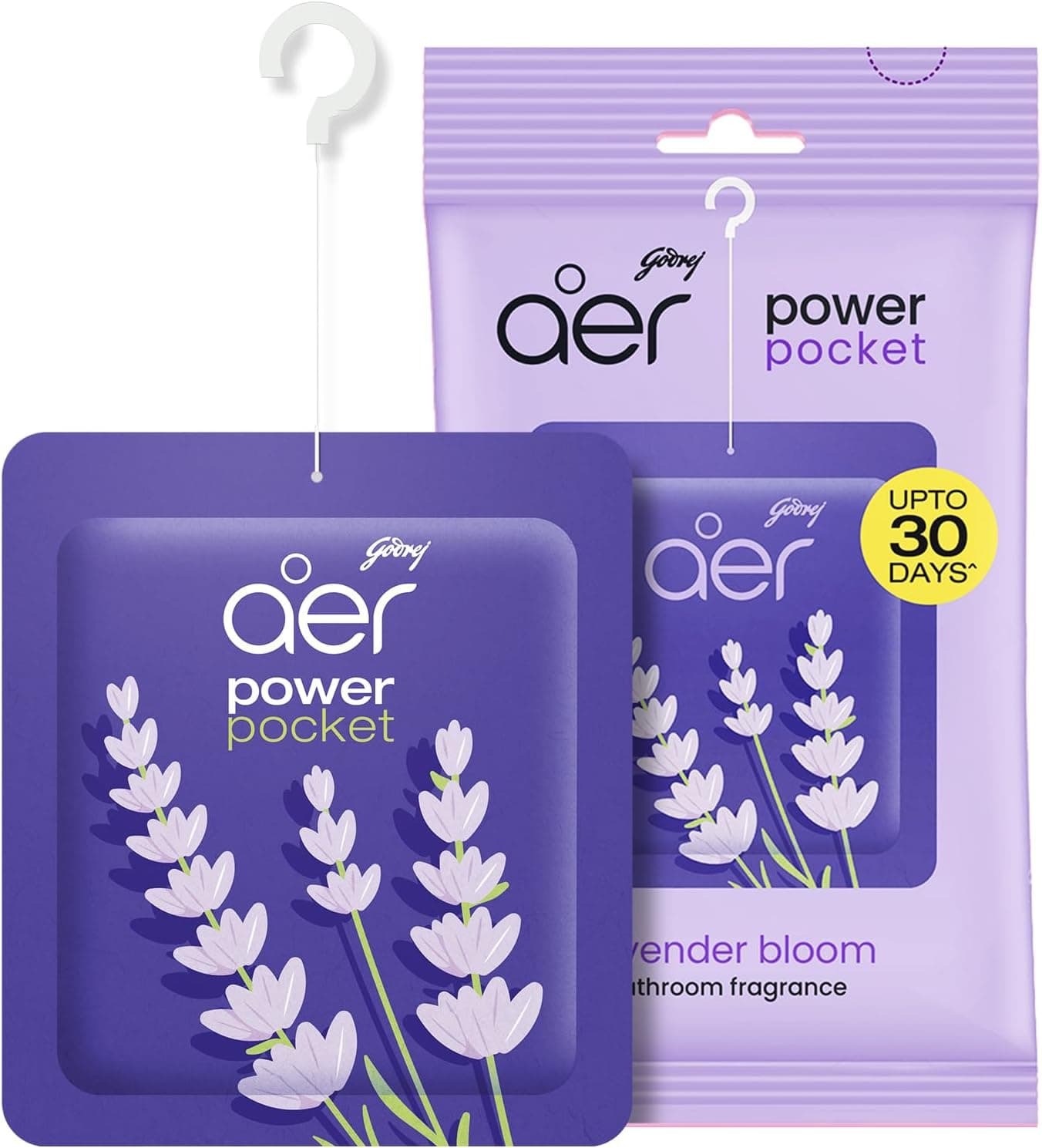 Godrej Aer Power Pocket Bathroom Fragrance -Lavender Bloom  10g - 1