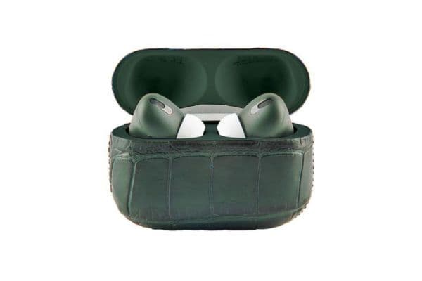 Merlin Craft Apple Airpods Pro Gen 2C Leather Alligator Green - 1
