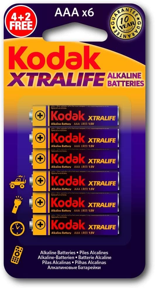 KODAK | AAA Batteries | Triple A | Disposable Household | Alkaline 1.5V | 6 Pack - 1