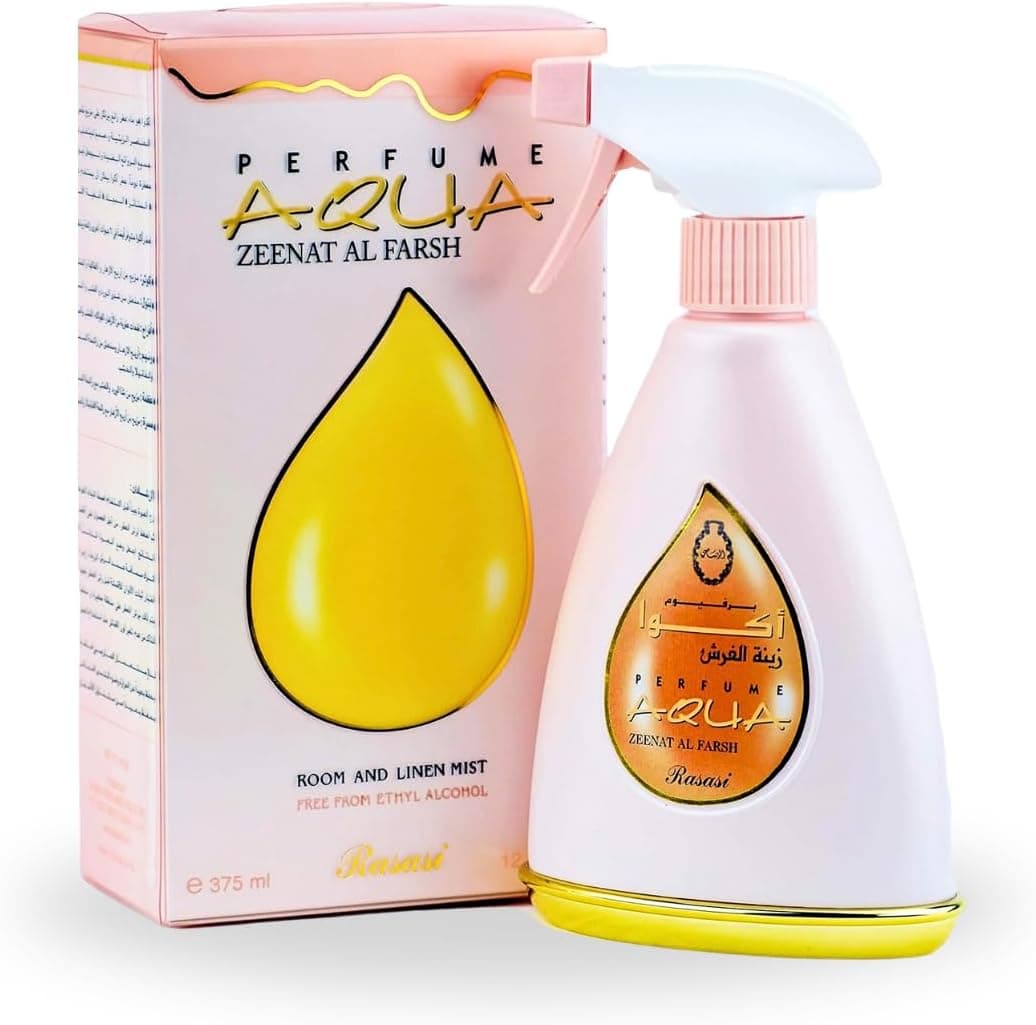 Perfume Aqua Zeenat Al Farsh - Room and Linen Mist, Room Freshener by Rasasi, 375ml - 1