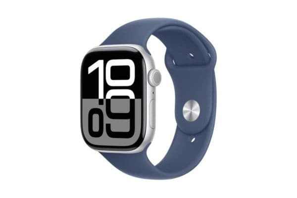 Apple Watch Series 10, GPS 42mm Silver Aluminum Case, with Denim Sport Band – M/L - 1