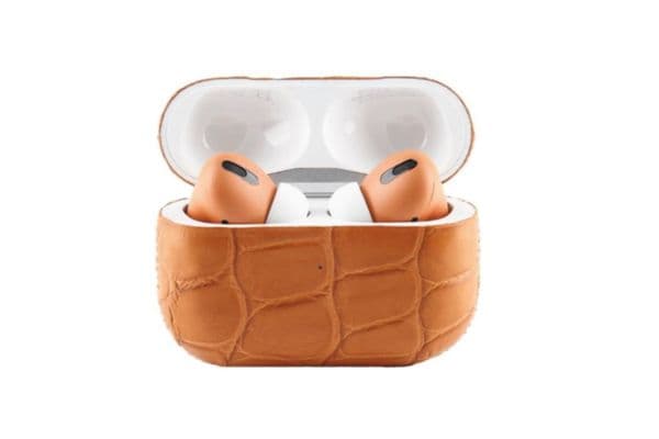 Merlin Craft Apple Airpods Pro Gen 2C Leather Alligator Orange - 1