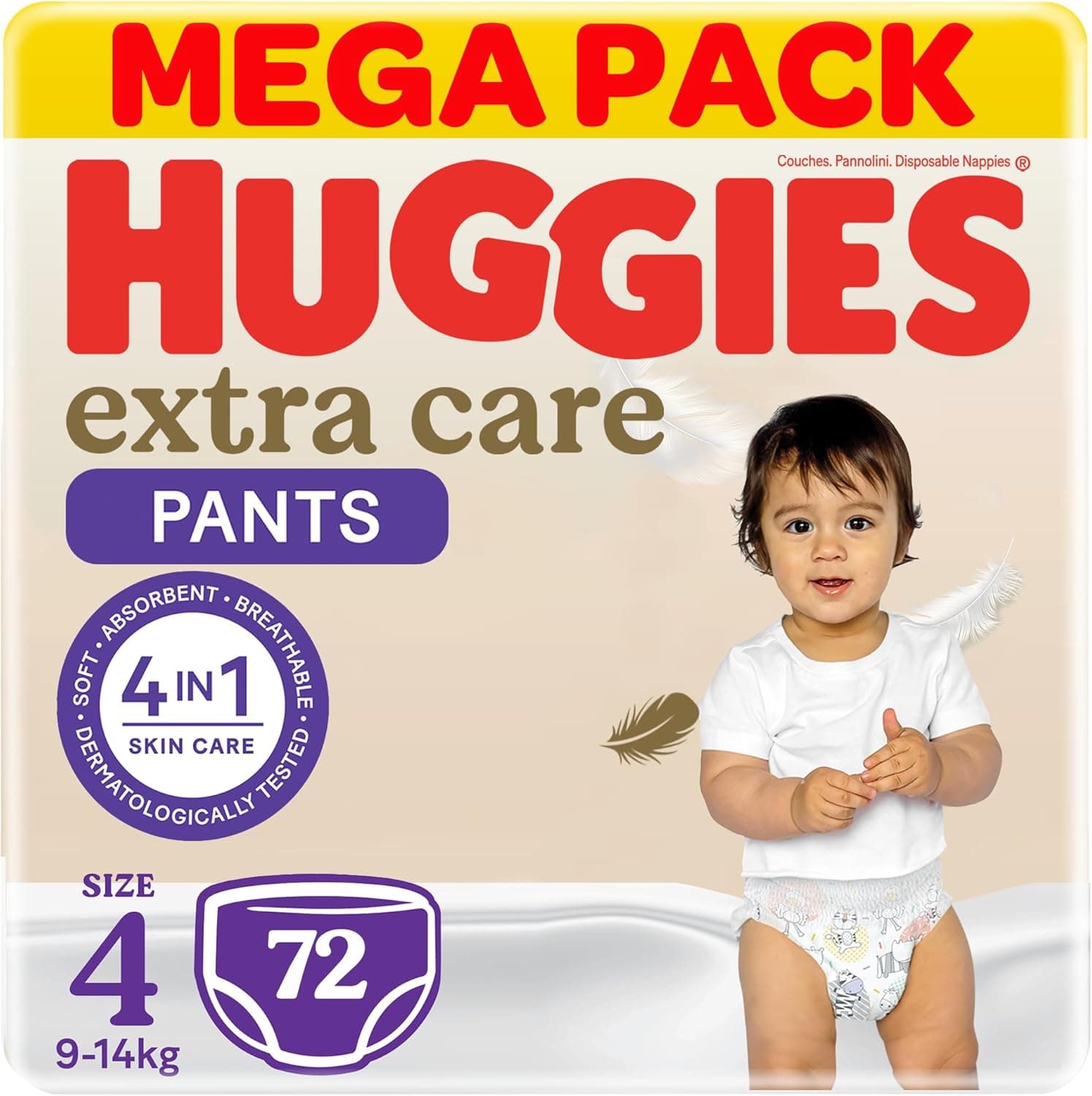 Huggies, Extra Care Culottes, Size 4, 9-14 kg, Mega Pack, 72 Diaper Pants