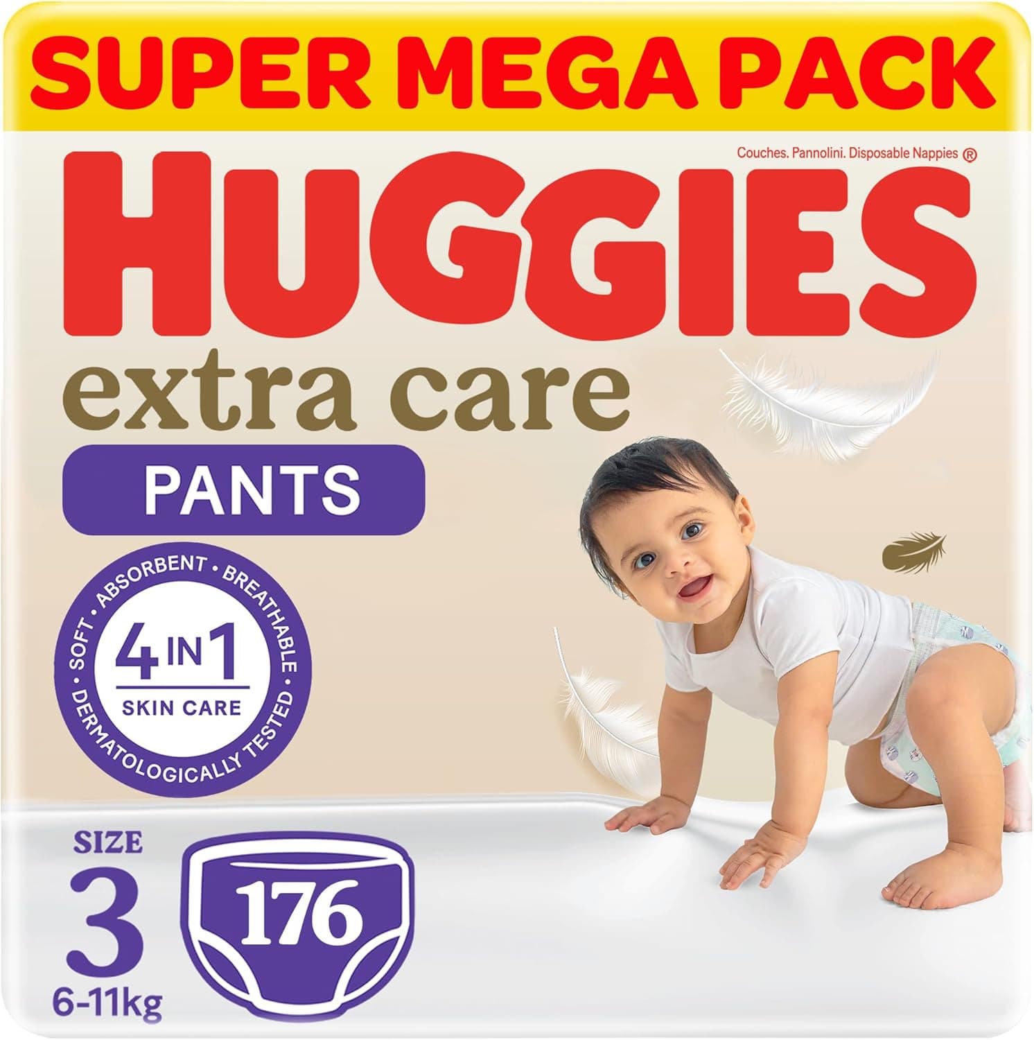 Huggies, Extra Care Culottes, Size 3, 6-11 kg, Super Mega Pack, 176 Diaper Pants