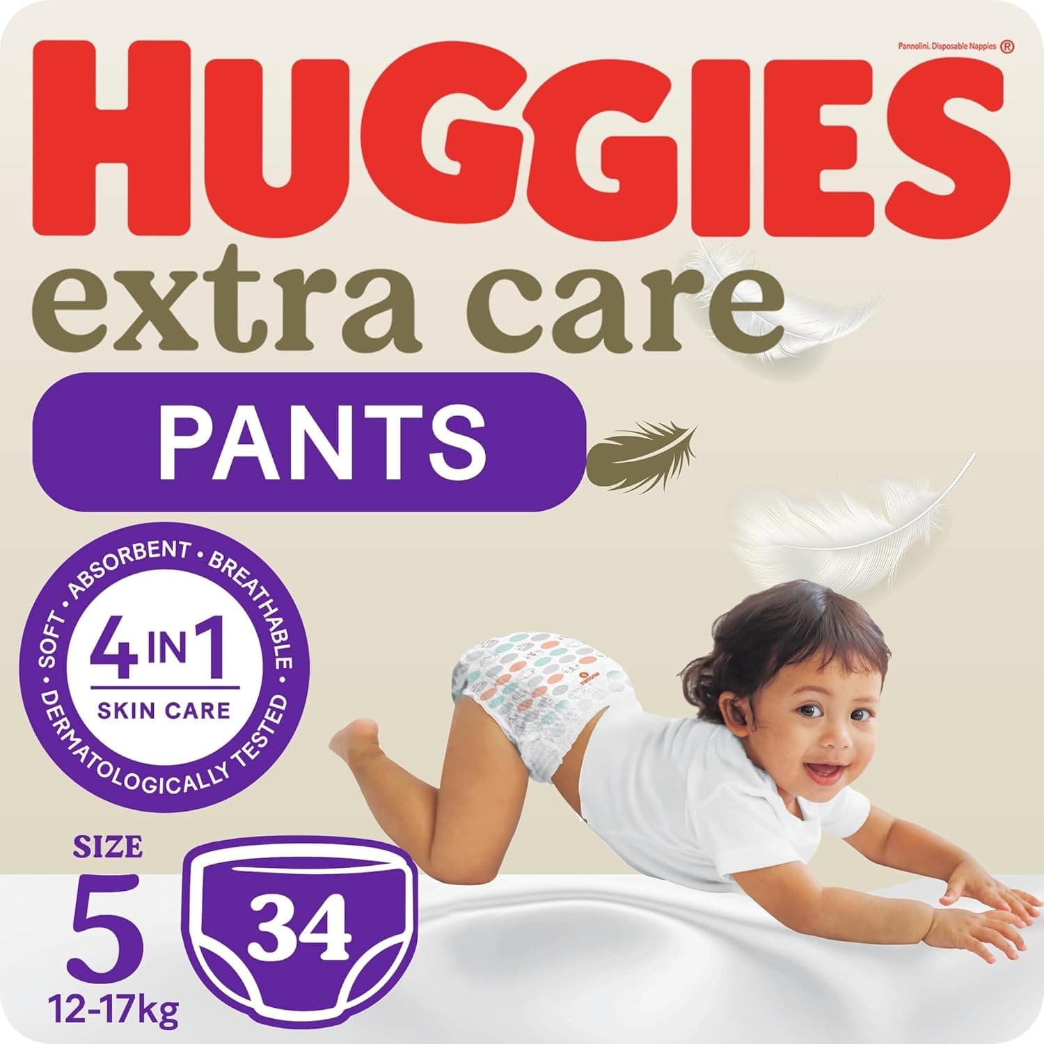 Huggies, Extra Care Culottes, Size 5, 12-17 kg, 34 Diaper Pants