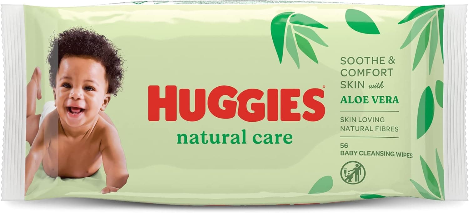 Huggies Natural Baby Wipes, Aloe Vera Wipes, 1 Pack x 56 Wipes