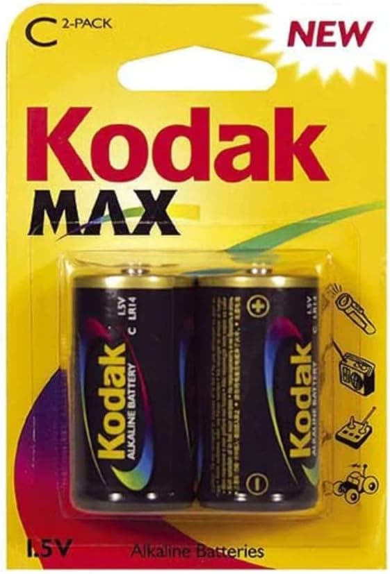 KODAK | C Cell Batteries | Size C Type | LR14 Alkaline | 1.5V | 2 Pack