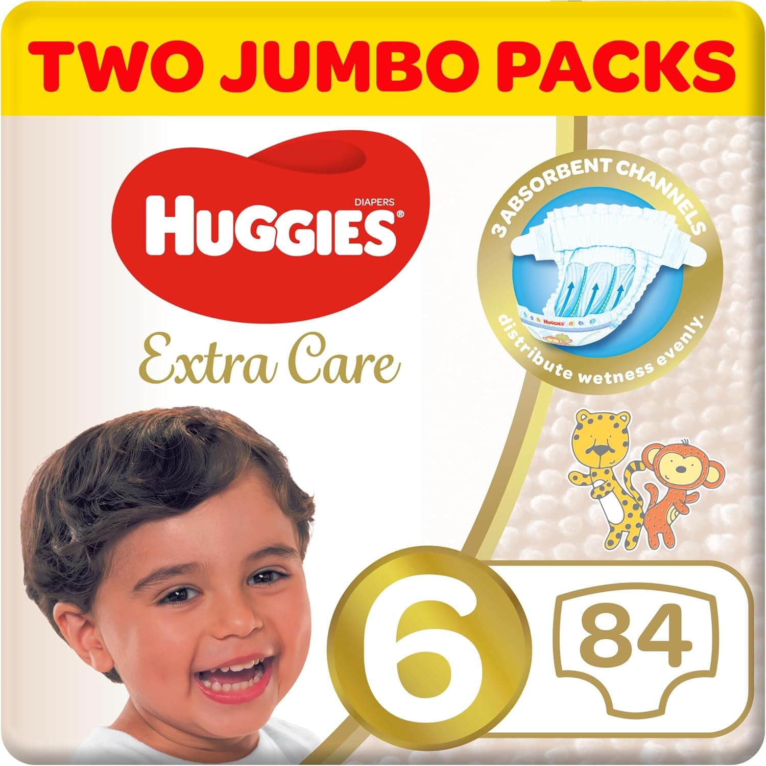 Huggies Extra Care, Size 6, 15+ kg, Twin Jumbo Pack, 84 Diapers