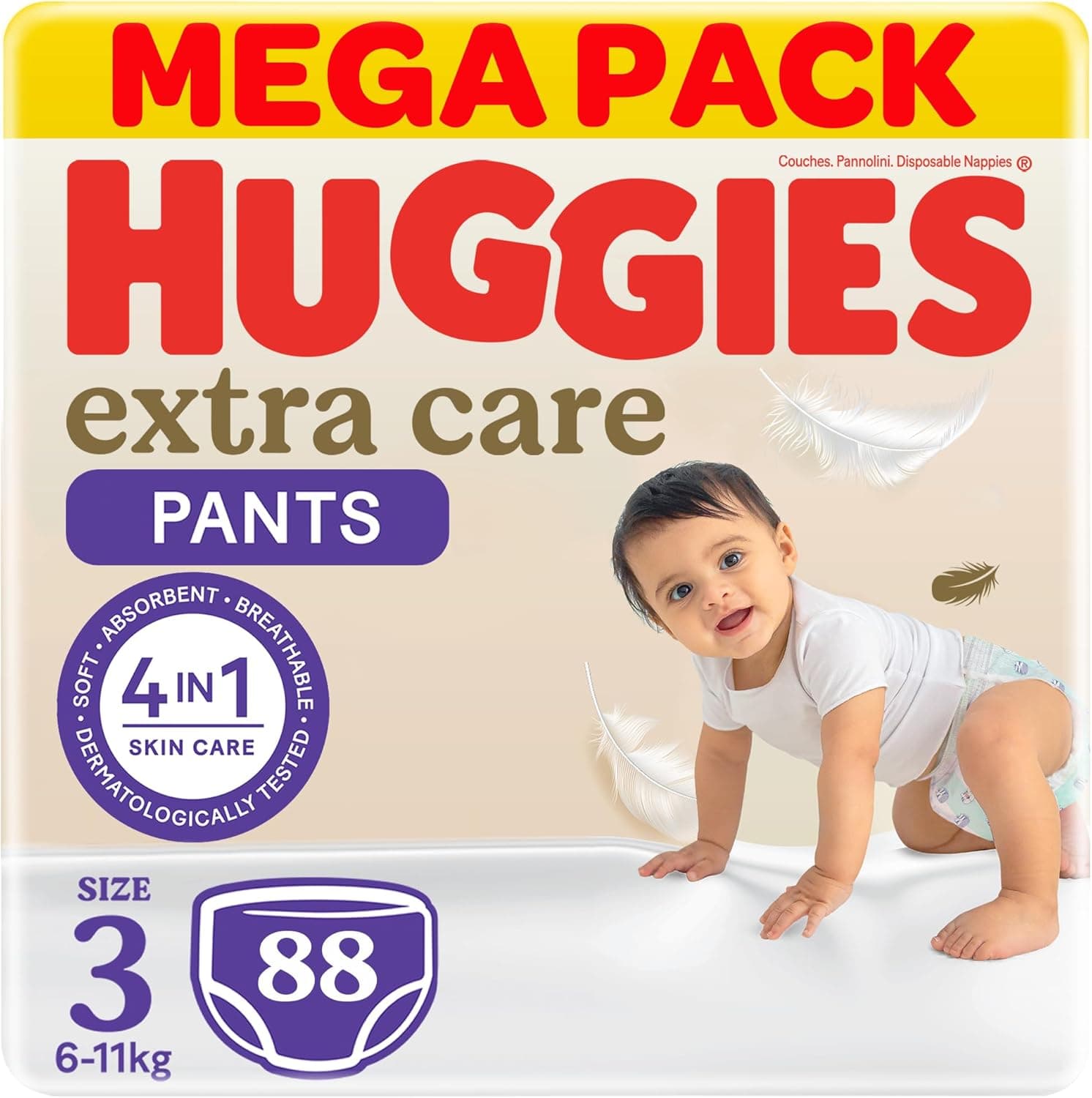 Huggies, Extra Care Culottes, Size 3, 6-11 kg, Mega Pack, 88 Diaper Pants