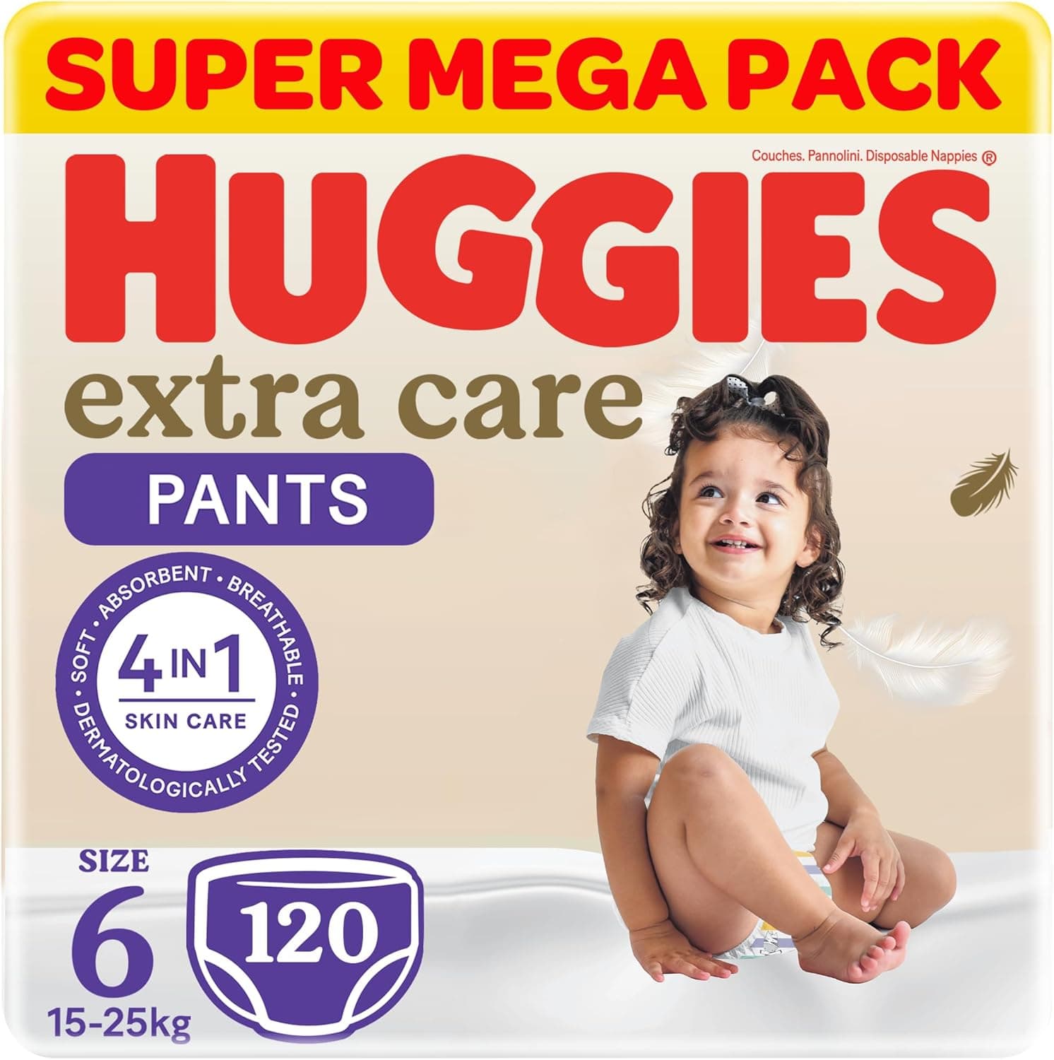 Huggies, Extra Care Culottes, Size 6, 15-25 kg, Super Mega Pack, 120 Diaper Pants