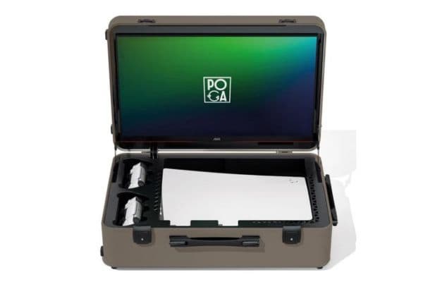 IndiGaming POGA Lux 24-Inch Portable Gaming Monitor Desert Taupe for PlayStation 5