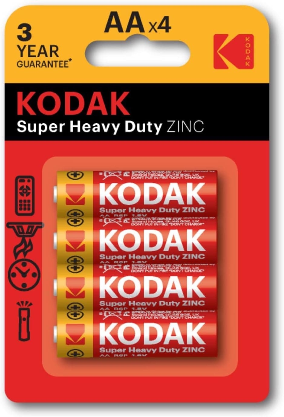 KODAK Extra Heavy Duty Zinc blister of AA x 4 1,5 V, Pack of 4, default